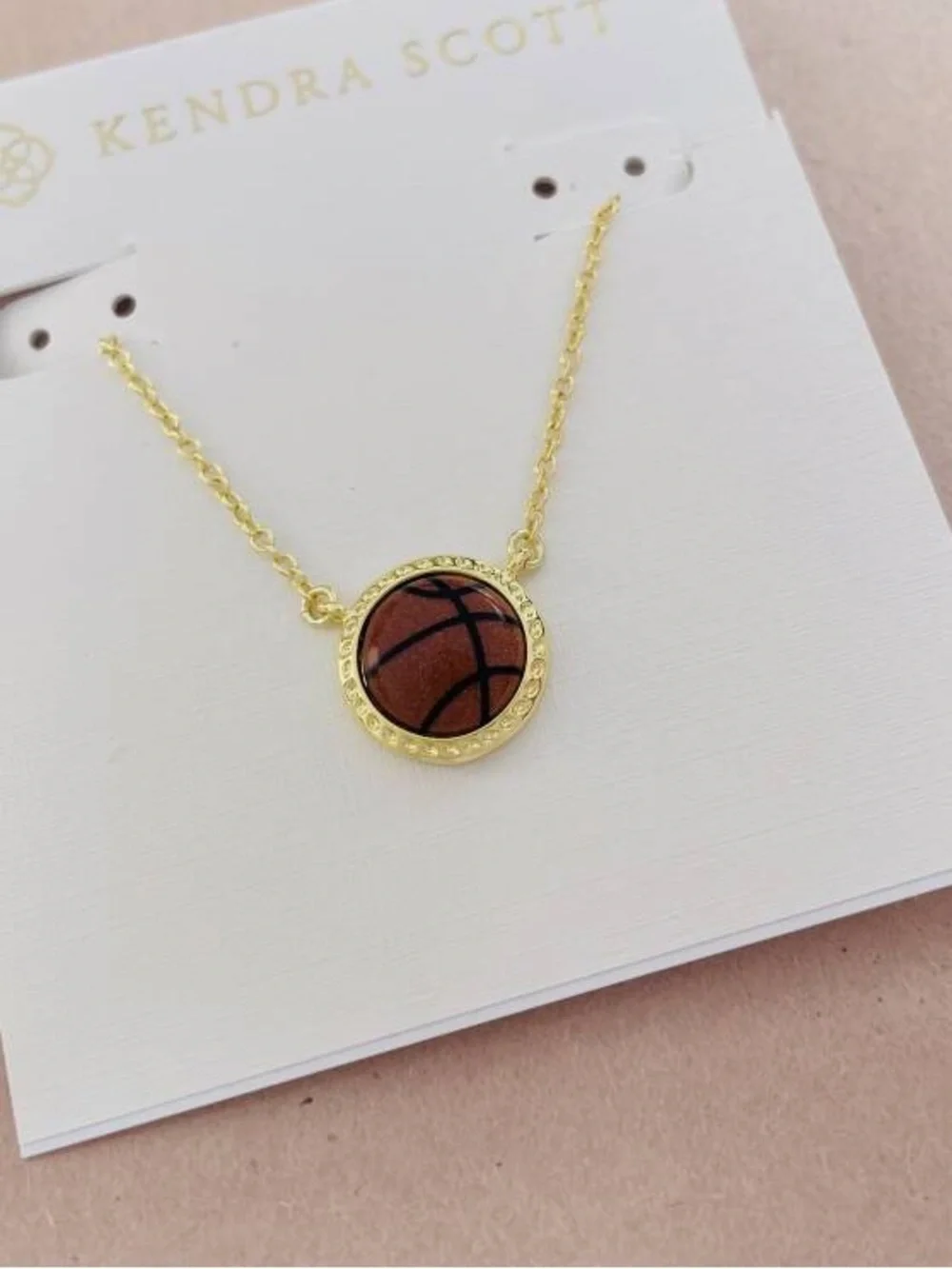 Kendra Scott Gold Basketball Necklace - Picture 2 of 2